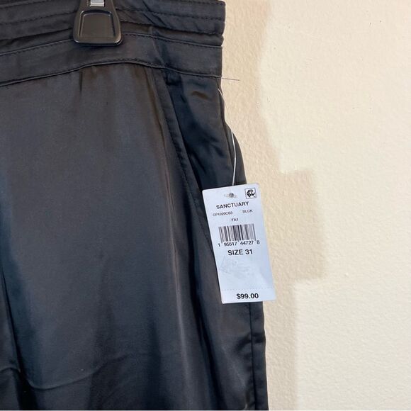 Sanctuary Eve Satin Cargo Pants Womens Size 31 Black NWT - Picture 8 of 14